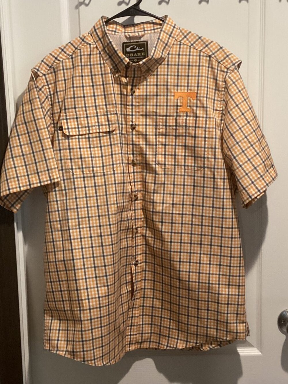 Men's DRAKE Clothing Company "Tennessee" Gingham Plaid SS Shirt - Size Large